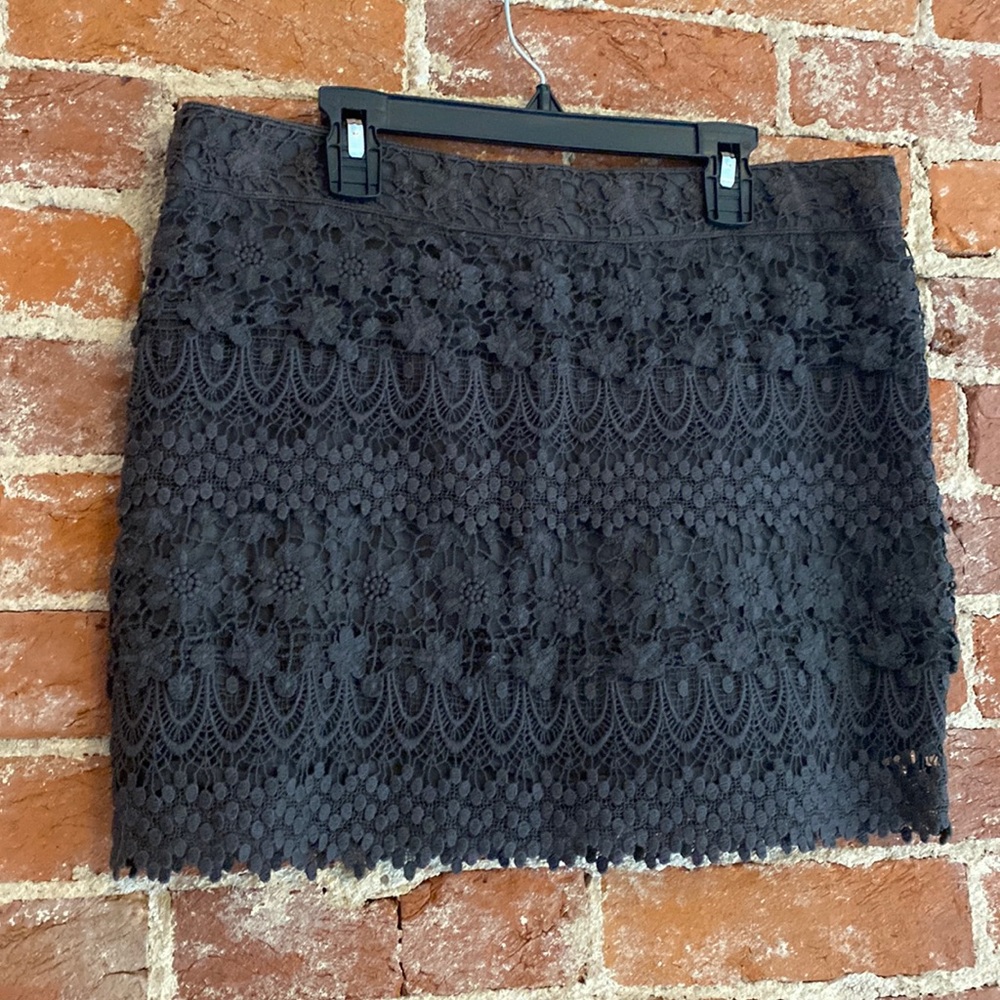 Gray American Eagle Crocheted mini skirt